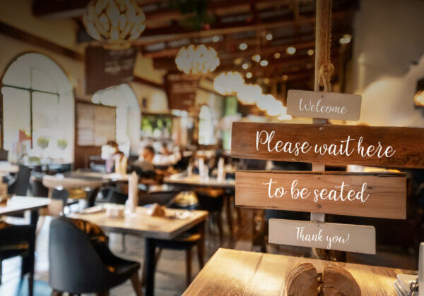 Firefly busy restaurant interior with professional equipment; wooden menu boards and wooden signs Firefly busy restaurant interior with professional equipment; wooden menu boards and wooden signs
